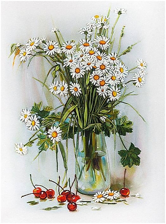 Ромашки и вишни