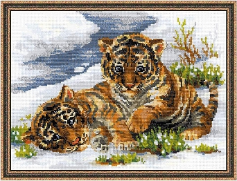 Тигрята в снегу
